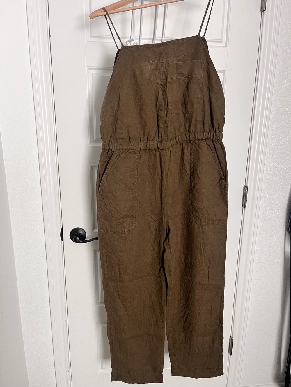 Everlane Olive Linen Jumpsuit